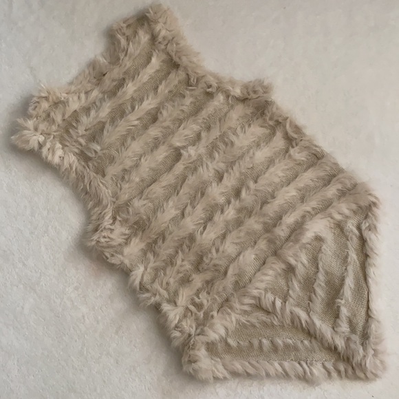 Metric Knits | Fur Collection Rabbit Fur Open Front Waterfall Vest Cream (S) - Picture 13 of 16